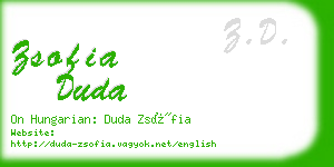 zsofia duda business card